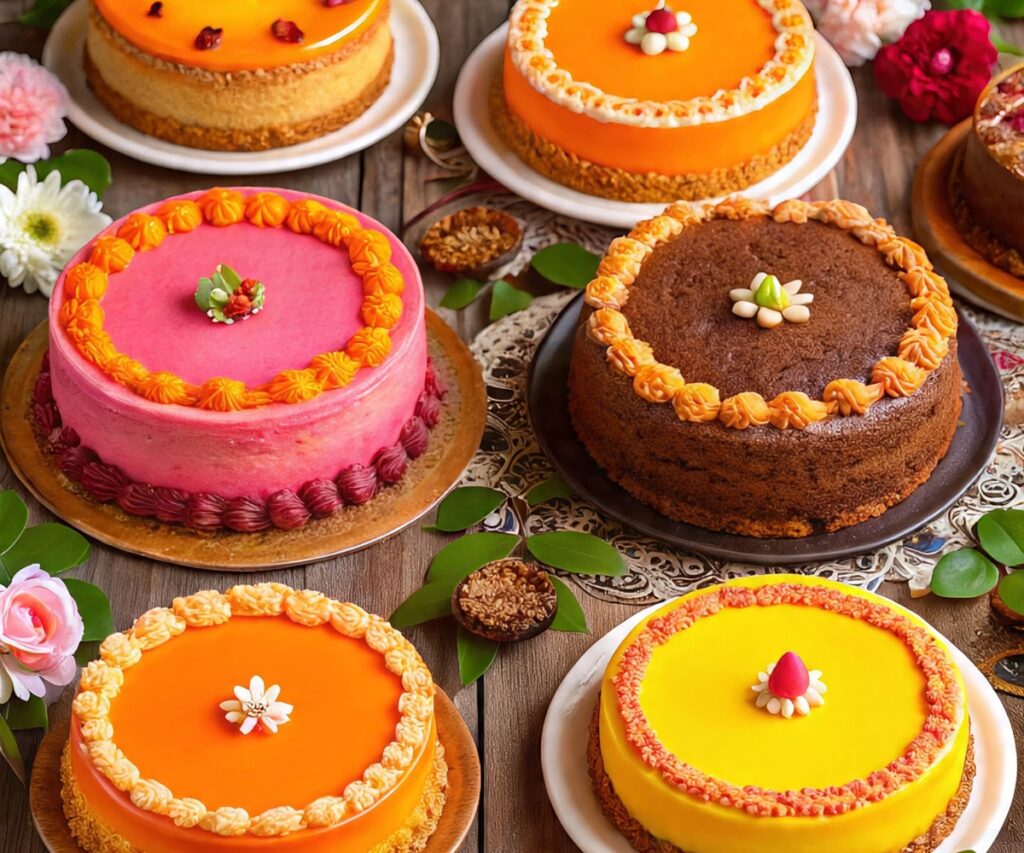 Navratri Cakes with Natural Colors and Eggless Options