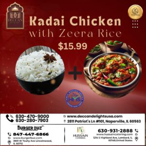 Kadai Chicken With Zeera Rice