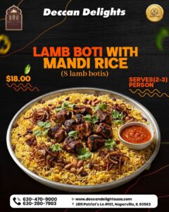 Lamb Boti with mandi rice