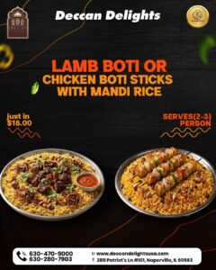 Lamb Boti or chicken boti with sticks