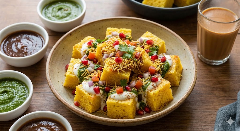 Dhokla Chaat for Fusion Snacks
